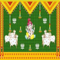 ganesh-with-gomatha-design-on-coconut-leaf-backdrop-m-29-backdrops-for-decoration-horizontal-8x5-ft