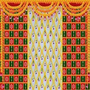 BLUEVELVET Garland Decorationss Backdrop Cloth for Pooja Decorationss Background Decoration for Pooja | sankranti Backdrop Decorations