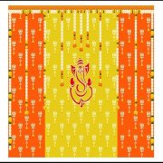 Ganesh Backdrop Decorationss Cloth for Pooja Decorations, Size 5x8 feet (Yellow Ganesh) Festival Backdrop Decoration Cloth pongal Decoration backdrops