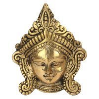 kartique-brass-metal-durga-mata-maa-face-mask-idol-statue-murti-for-office-home-decor-wall-mount-evil-eye-vastu-protection-size-65-inch-gold-65