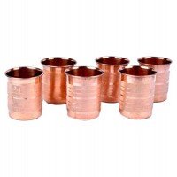 M L Crafts Copper Glass - 6 Pieces, Copper, 300 ml