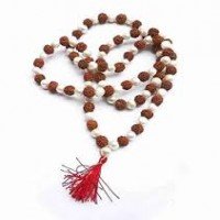 Natural Rudraksha and Pearl Mala