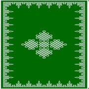 Traditional Backdrop Decoration Cloth for Pooja South Indian Kolam Back Drops Green rangli, Size 5x8 feet (Pooja Decoration Cloth for Background)