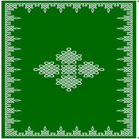 Traditional Backdrop Decoration Cloth for Pooja South Indian Kolam Back Drops Green rangli, Size 5x8 feet (Pooja Decoration Cloth for Background)