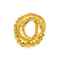 Yellow Citrine Diamond Cut Mala Necklace - Best for Students